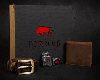 Men's gift box: leather belts + leather wallet with engraving, gift for dad, gift idea for men, anniversary gift, groomsmen gift