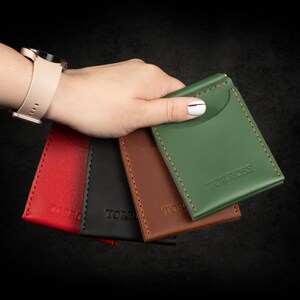 Pince à billets gravée personnalisée pour femmes, étui à cartes en cuir, pince à billets pour maman, pince à carte de crédit, porte-argent - TORROSS™ Money Clip W