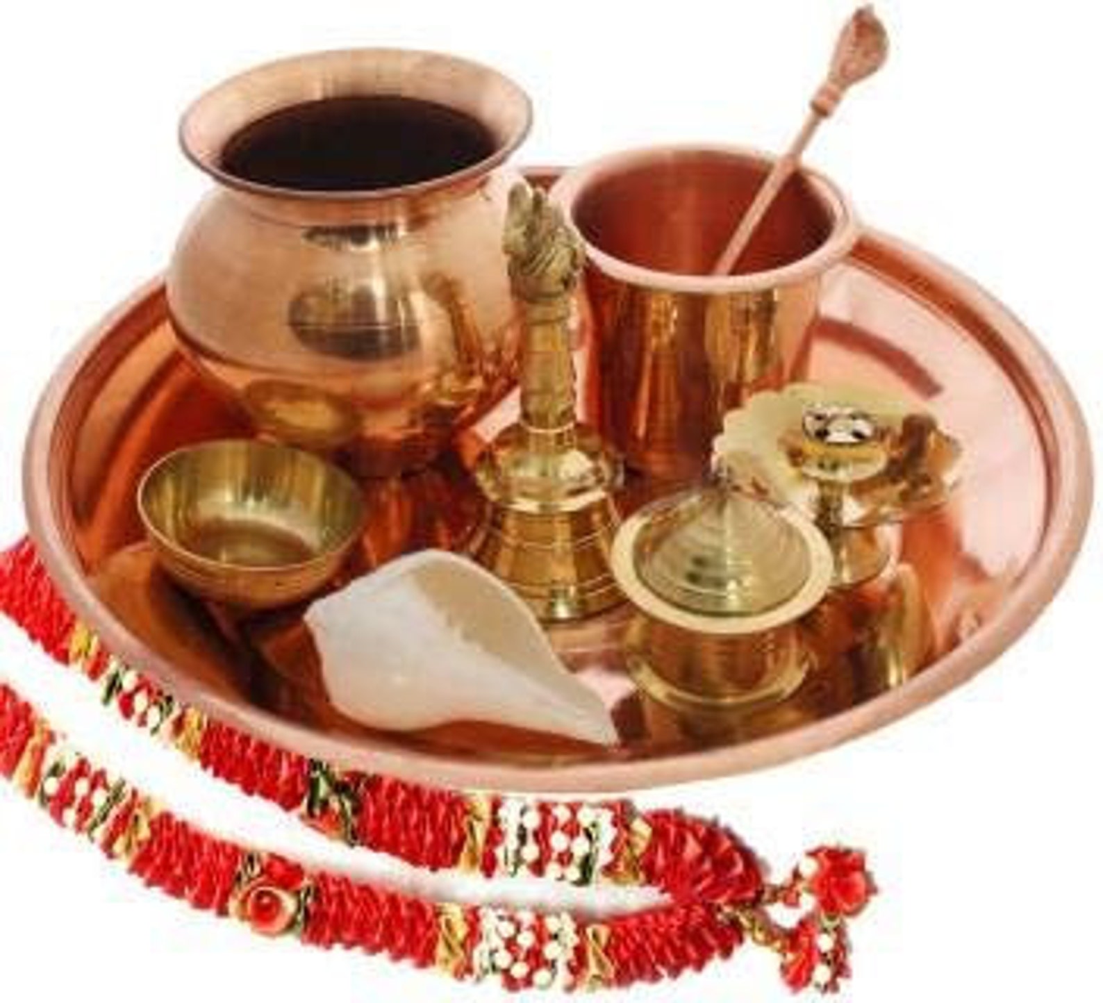Copper Pooja Indian Special Copper Pooja Thali Set for Pooja Etsy