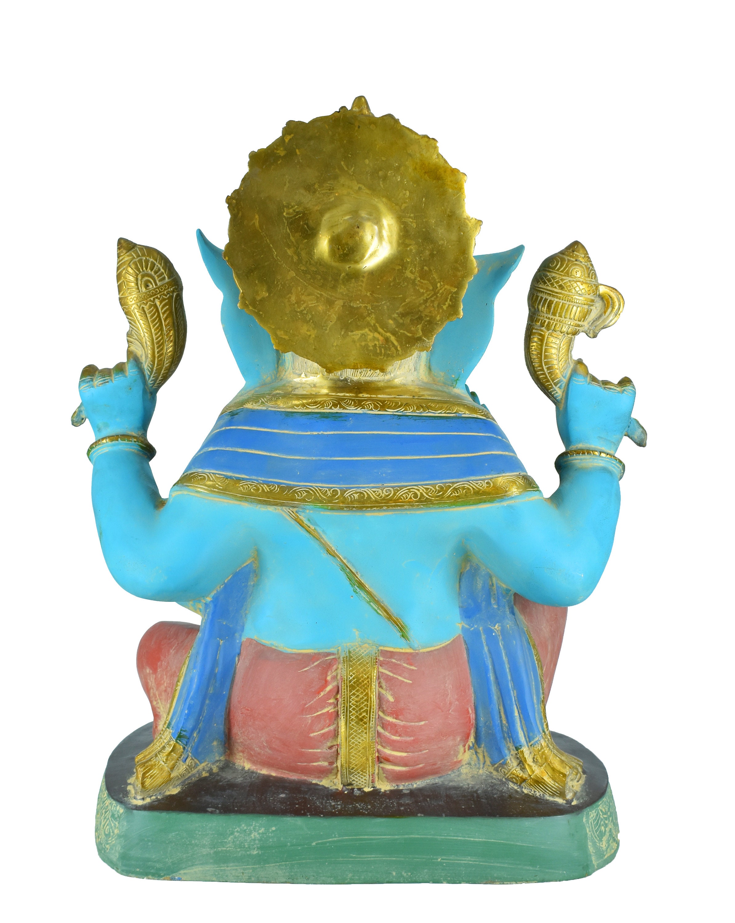 Antique Colorful Ganesh Statue Brass Ganesha Idollord Etsy