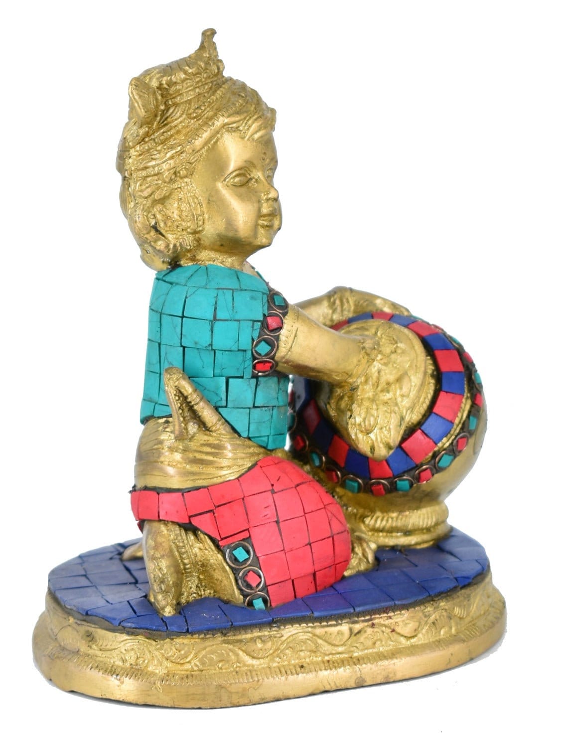 Little Krishna Idol India Hind Hindu God Brass Sculpture Etsy