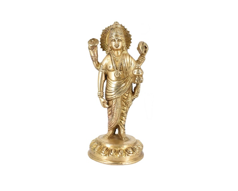Lord Vishnu Bhagwan Idol Brass Statue Murti. - Etsy