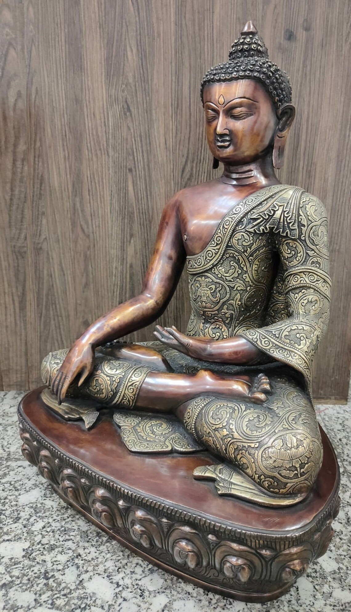 Antique Buddha Idol Metal Sculpture Buddha Statue Brass Etsy