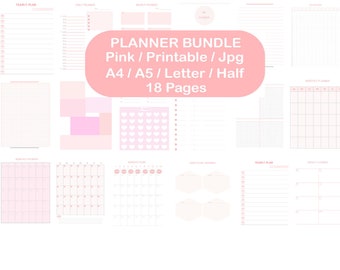Printable planner / Planner bundle / Planner refills / Minimalist planner / Goal planner / Yearly planner / Monthly planner / Daily planner