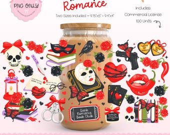 Dark Romance Cup Wrap,Dark Romance Glass Cups,Tumbler Wraps Dark Romance, Dark Romance Aesthetic,Dark Romance Book Club,Dark Romance Bookish