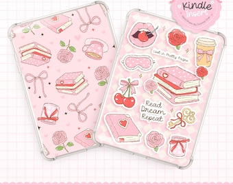 Bookish Girly Kindle Inserts, Cute Kindle Case Insert, Kindle Case Inserts, Bookish Kindle Insert,Kindle Sticker Inserts,Cute Kindle Inserts