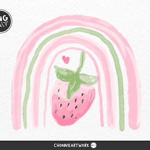 Watercolor strawberry rainbow sublimation, png file transparent background, strawberry png.