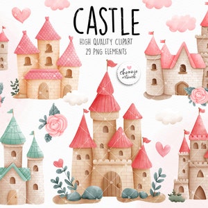 Castle Clipart, Fairytale Castle Clipart, Princess Castle clipart, Cartoon Castle Clipart, Magic Kingdom