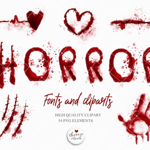 Blood Drip Alphabet, Halloween Clipart, blood clipart, blood alphabet clipart, blood font, horror font, dripping alphabet