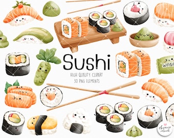 Sushi clipart, cute sushi clipart, cute emoji sushi clipart, cute food clipart, japanese food clipart, cute japanese food