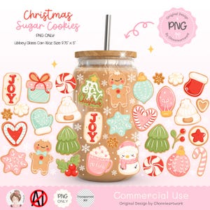Christmas Sugar Cookie Cup Wrap,Christmas Cookies Cup Wrap,Christmas Desserts Glass Can Wrap,Christmas Chocolate Treat,Christmas Treats Wrap