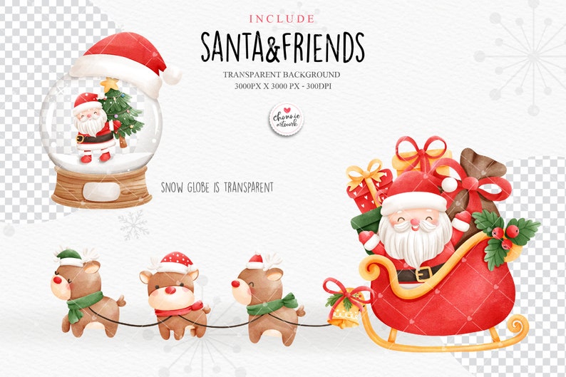 Christmas Clipart, Santa Claus Clipart, Christmas Santa PNG, Santa Clipart, Christmas Clipart image 8