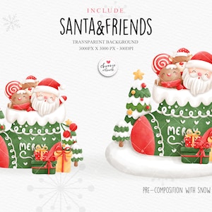 Christmas Clipart, Santa Claus Clipart, Christmas Santa PNG, Santa Clipart, Christmas Clipart image 7