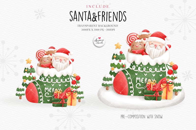 Christmas Clipart, Santa Claus Clipart, Christmas Santa PNG, Santa Clipart, Christmas Clipart image 7