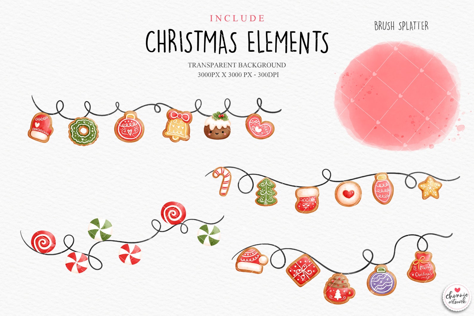 Christmas Gingerbread Houses Clipart Christmas Cookies - Etsy