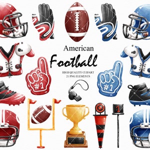 American football clipart, Father&#39;s day clipart, Watercolor football, Soccer, Rugby clipart, Sport clipart