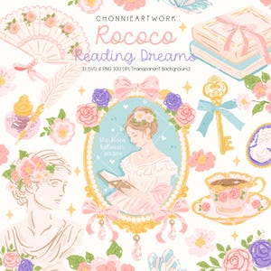 Vintage Bookish Girlie Clipart, Romance Book Reader, Books Lovers Clipart, Bookish Girlie Png, Bookish Love Quote, Cute Bookish Stickers image 1