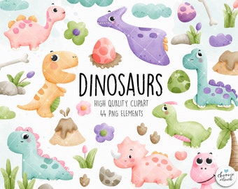 Dinosaur Clipart, Nursery Clipart, Dinosaur birthday party clipart, Dinosaur stickers, Dinosaur baby shower