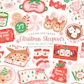 Christmas Sleepover Clipart, Cozy Christmas Pajama Party PNG, Holiday Girls Night Clipart, Christmas Slumber Party, Christmas Clipart product logo