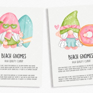 Summer Gnomes Clipart, Beach Gnomes PNG, Summer Gnomes Clipart Bundle, Summer Gnome Clipart, Fruit gnome Clipart image 2