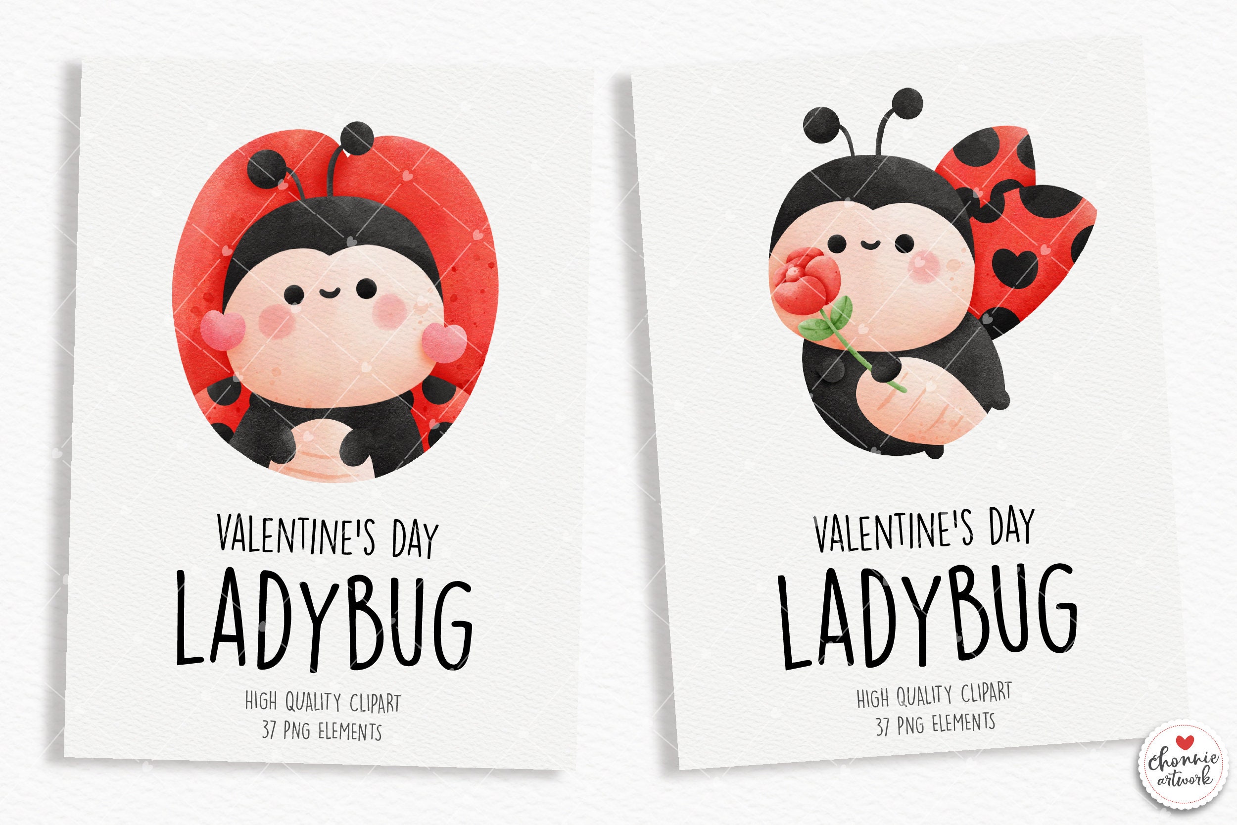 Valentine’s Day Ladybug Clipart Ladybug Clipart - Etsy