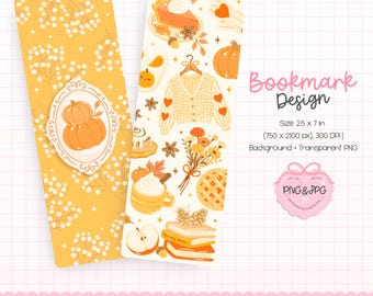 Cute Autumn Bookmark, Autumn Bookmark, Fall Autumn Bookmark, Cute Girly bookmark, Bookmark Autumn, Autumnal Aesthetics, Bookmark Aesthetics