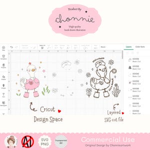 Puede incluir: Un dise&ntilde;o digital de un ganso con uniforme de enfermera y estetoscopio. El ganso sostiene un cartel que dice "Silly Goose". El dise&ntilde;o est&aacute; en capas y listo para ser cortado con una m&aacute;quina Cricut.