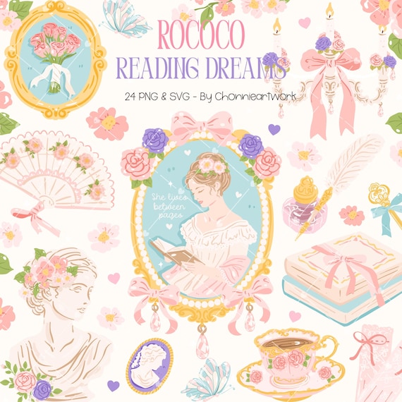 Vintage Bookish Girlie Clipart, Romance Book Reader, Books Lovers Clipart, Bookish Girlie Png, Bookish Love Quote, Cute Bookish Stickers