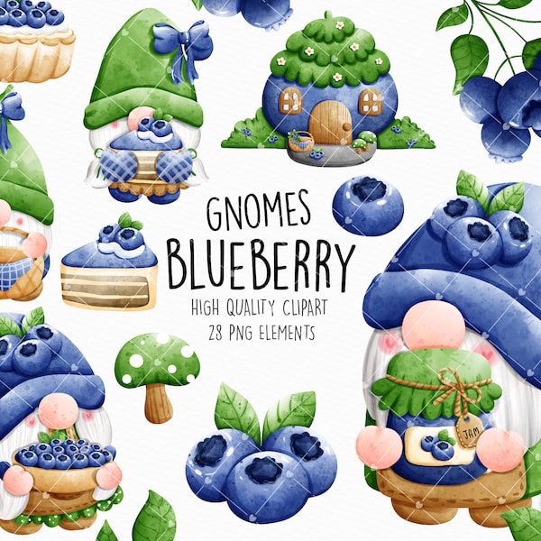 Blueberry gnomes clipart, blueberry clipart, gnome clipart, sping gnomes clipart, fruit gnome clipart