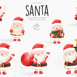 Christmas Clipart, Santa Claus Clipart, Christmas Santa PNG, Santa Clipart, Christmas Clipart image 3