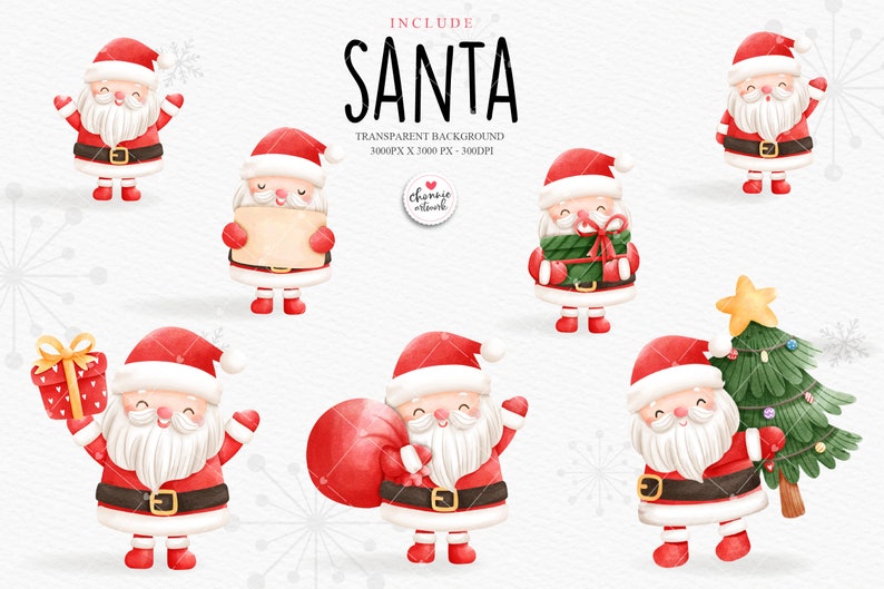 Christmas Clipart, Santa Claus Clipart, Christmas Santa PNG, Santa Clipart, Christmas Clipart image 3