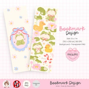 Cute Frog Bookmark, Frog Lover Bookmark, Bookmark Frog, Kawaii Frogs Bookmark, Bookmark Aesthetics, Digital Download Bookmark, Cute Bookmark