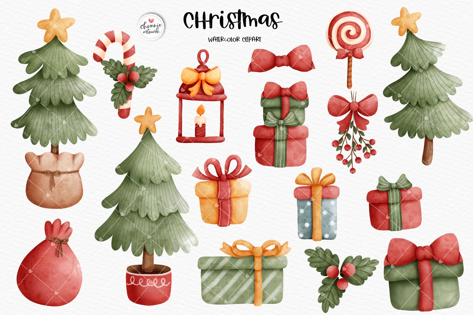 Christmas Santa and Friends Clipart Christmas Clipart | Etsy