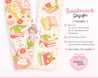 Flower Bookish Bookmark, Spring Flower Bookmark, Cottagecore Bookmarks, Spring Aesthetic, Flower Aesthetic, Bookmark Aesthetic