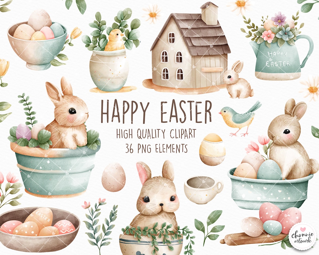 Easter Clipart, Easter Rabbit Clipart, Rabbit Clipart, Easter Clipart ...