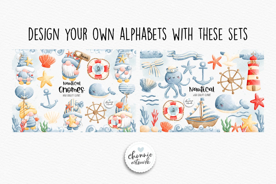 Nautical Alphabets and Numbers Clipart Nautical Alphabet | Etsy