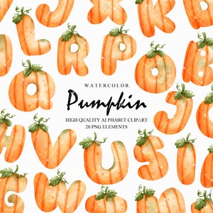 Clipart de alfabeto de calabaza, clipart de fuente de calabaza, clipart de calabaza de halloween, clipart de halloween, clipart de letra de calabaza