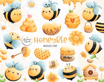 Honeybee clipart, bee clipart