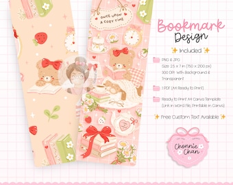 Cute Bear Bookmark,Bookish Bear,Cute Bookish Bear, Bear And Book,Bear Reading Book,Bookish Girls, Bookish Gift, Book Loved, Bookish Bookmark