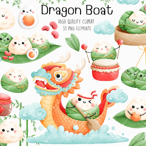 Dragon boat festival clipart, Dragon boat clipart, Chinese festival clipart, China, Rice dumpling