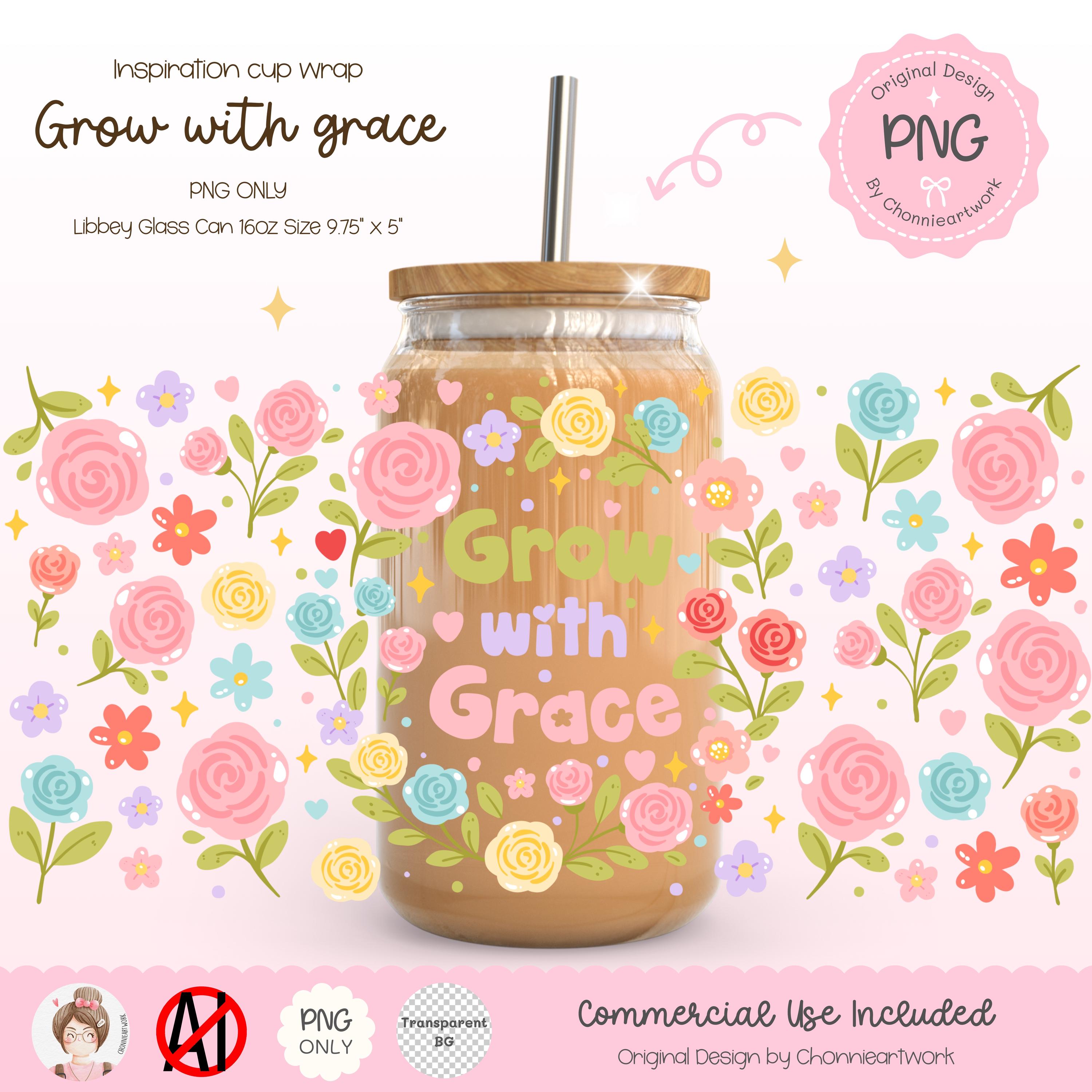 Flower Tumbler grow in Grace Libbey Glass Flower Tumbler grow in Grace Libbey Glass