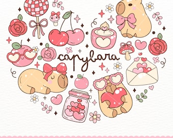 Capybara Lover Clipart, Cute Capybara Graphic, Groovy Capybara Clipart,Groovy Capybara Lover, Capybara Shirt, Coquette Capybara png svg