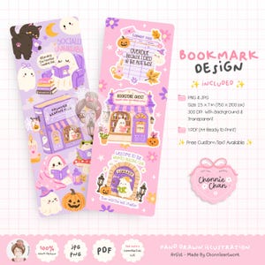 Segnalibro fantasma carino da stampare, segnalibro a tema libri per Halloween, regalo spettrale per gli amanti della lettura, fantasmi kawaii per gli amanti dei libri, download digitale PNG JPG PDF