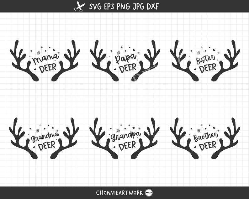 Download SVG Christmas family deer svg horn svg papa deer mama | Etsy