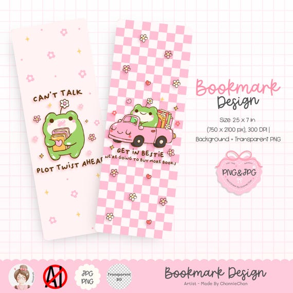Frog Reading Book Bookmark, Frog Lover Bookmark, Kawaii Frog Bookmark, Cute Frog Bookmark, Bookish Era Bookmark, Funny Bookish Bookmarks