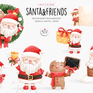 Christmas Clipart, Santa Claus Clipart, Christmas Santa PNG, Santa Clipart, Christmas Clipart image 4