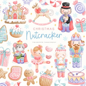 The Nutcracker clipart, Candy Christmas clipart, Pastel Nutcracker ballet clipart, Nutcracker Christmas clipart, Christmas Aesthatics