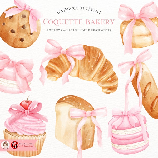 Coquette Croissant Clipart, Coquette Bakery Png, Coquette Png, Girls Club PNG, Pink Coquette Bow PNG, Trendy Shirt Design, Coquette Design