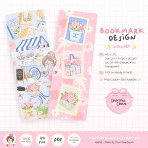 Paris Flower Market Bookmark Printable, Flower Market Bookmarks, Cottagecore Reader Gift, Printable PDF PNG JPG, Paris Book Club