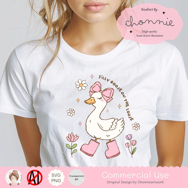 Silly Goose On The Loose PNG SVG, Silly Goose Meme-tröja, Silly Goose SVG-fil för Cricut rolig svg Goose-tröja svg digital nedladdning bild 4